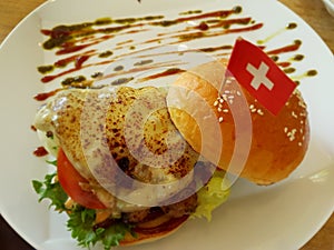Chicken cheese burger