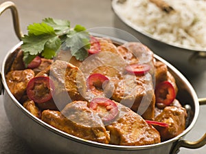 Chicken Chili Tikka Masala with Fragrant Basmati R photo