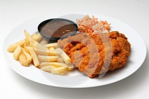 Chicken chop with chips