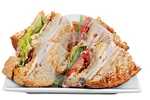 Chicken club sandwich isolated