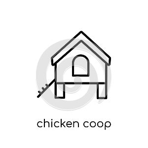 chicken coop icon. Trendy modern flat linear vector chicken coop