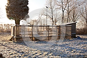 Chicken coop in winter