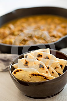 Chicken curry and naan