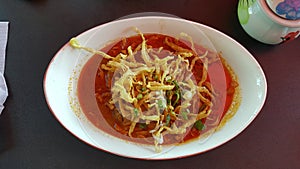 chicken curry noodle in Thai style very yummy