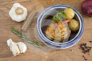 Chicken curry with potato and vegetables.