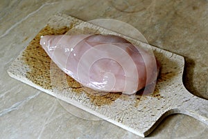 Chicken cutlet, meat before frying