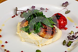 Chicken cutlet with mushed potato