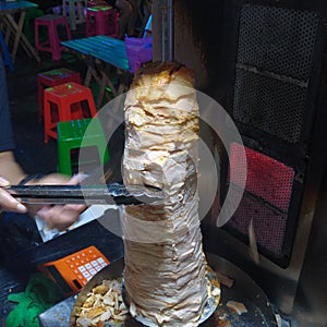Chicken doner kebab stall