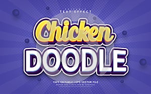 chicken doodle editable text effect
