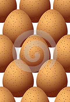 Chicken egg brown with spots Seamless pattern