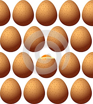 Chicken egg brown with spots symmetrically located