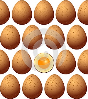 Chicken egg brown with spots symmetrically located