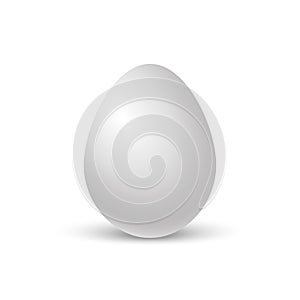 Chicken egg. Ralistic egg with soft shadow. Single realistic animal egg. Template for Easter holiday  on white