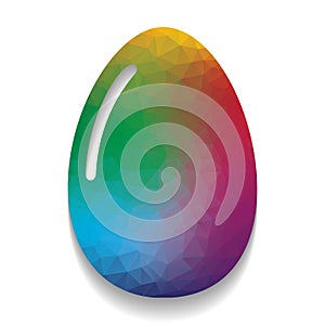 Chicken egg sign. Vector. Colorful icon with bright texture of m