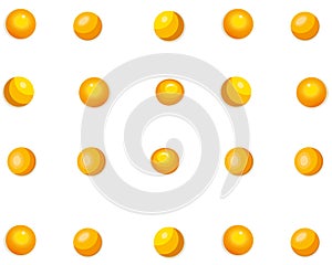 Chicken egg yolk seamless pattern on transparent background.