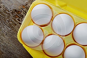 Chicken eggs in box