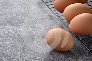 Chicken eggs in on Cooking Table