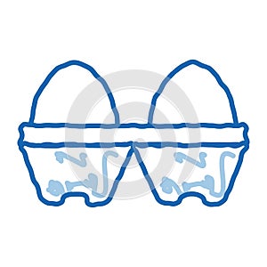 chicken eggs doodle icon hand drawn illustration