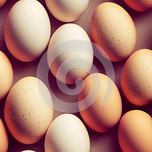 Chicken eggs seamless pattern - tileable background