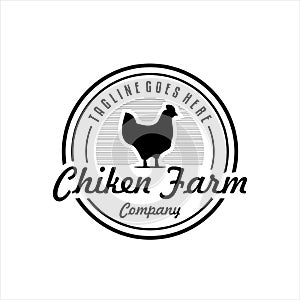 Chicken farm logo vintage premium quality. Fresh eggs logo. Premium element design packaging