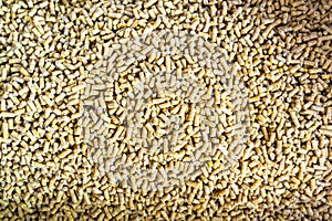 Chicken Feed Pellets, close up of granulated animal food texture