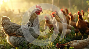 The Chicken in Field.AI generated image