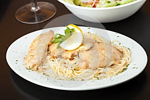 Chicken Francaise with Pasta