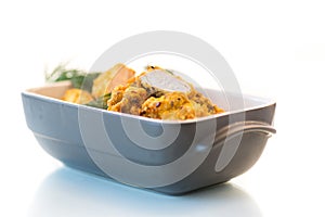 Chicken fried in batter with dill