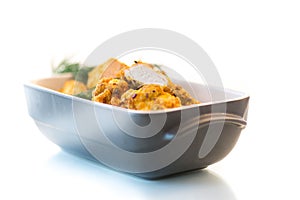 Chicken fried in batter with dill