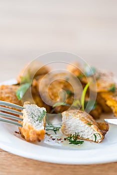 Chicken fried in batter