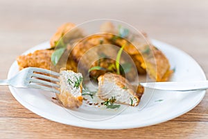 Chicken fried in batter