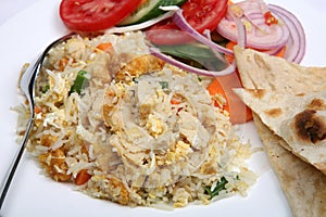 Chicken fried rice close-up