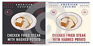 Chicken fried steak with mashed potato