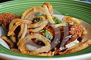 Chicken Fried Steak, Onion Rings