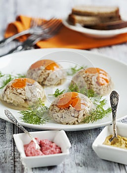 Chicken galantine aspic