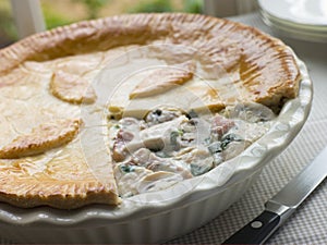 Chicken Gammon and Mushroom Pie