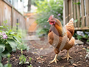 chicken in the garden