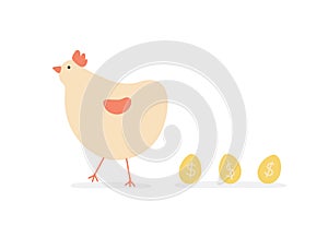 Chicken Golden Egg Business Income Success Concept