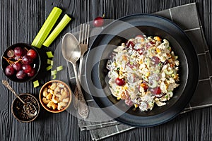 chicken grape salad with celery, cashew, parmesan