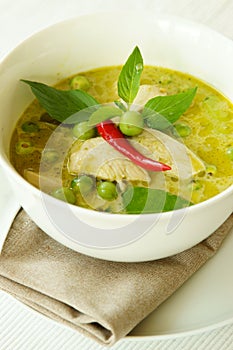 Chicken Green Curry, Thai Food.