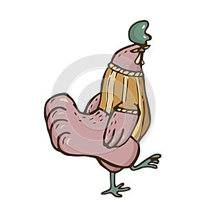 Chicken hand drawn illustration. Chicken meat and eggs vintage. For the chicken manufacturing. Vector illustration.
