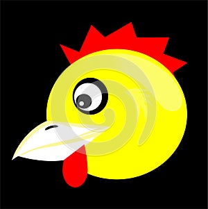 Chicken Head Illustration 3d photo