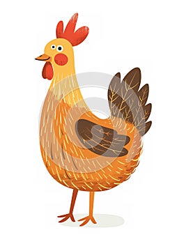 chicken hen isolated on white transparent background. PNG format