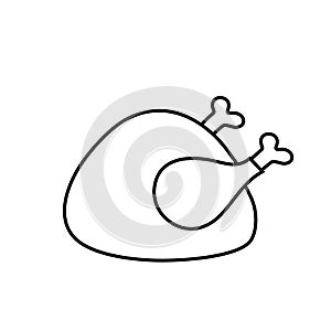 Chicken icon vector. turkey illustration sign. Thanksgiving Day symbol. food logo.