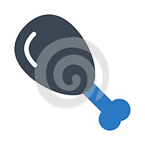 Chicken vector glyph color con