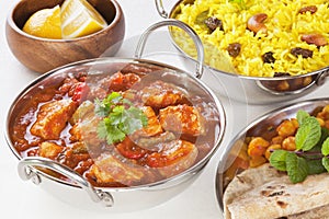 Chicken Jalfrezi Curry and Yellow Rice Pillau photo