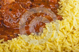 Chicken jalfrezi with pilau rice
