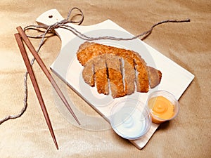 chicken katsu with cheese sauce