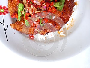 Chicken katsu with sambal matah