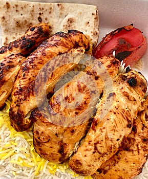 Chicken Kebab with basmati rice